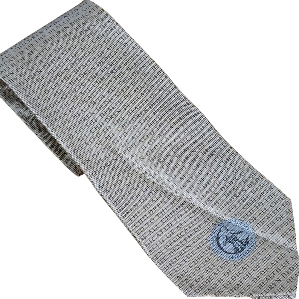 American Academy of Pediatrics Silk Tie Champagne Medical Script Pediatrician